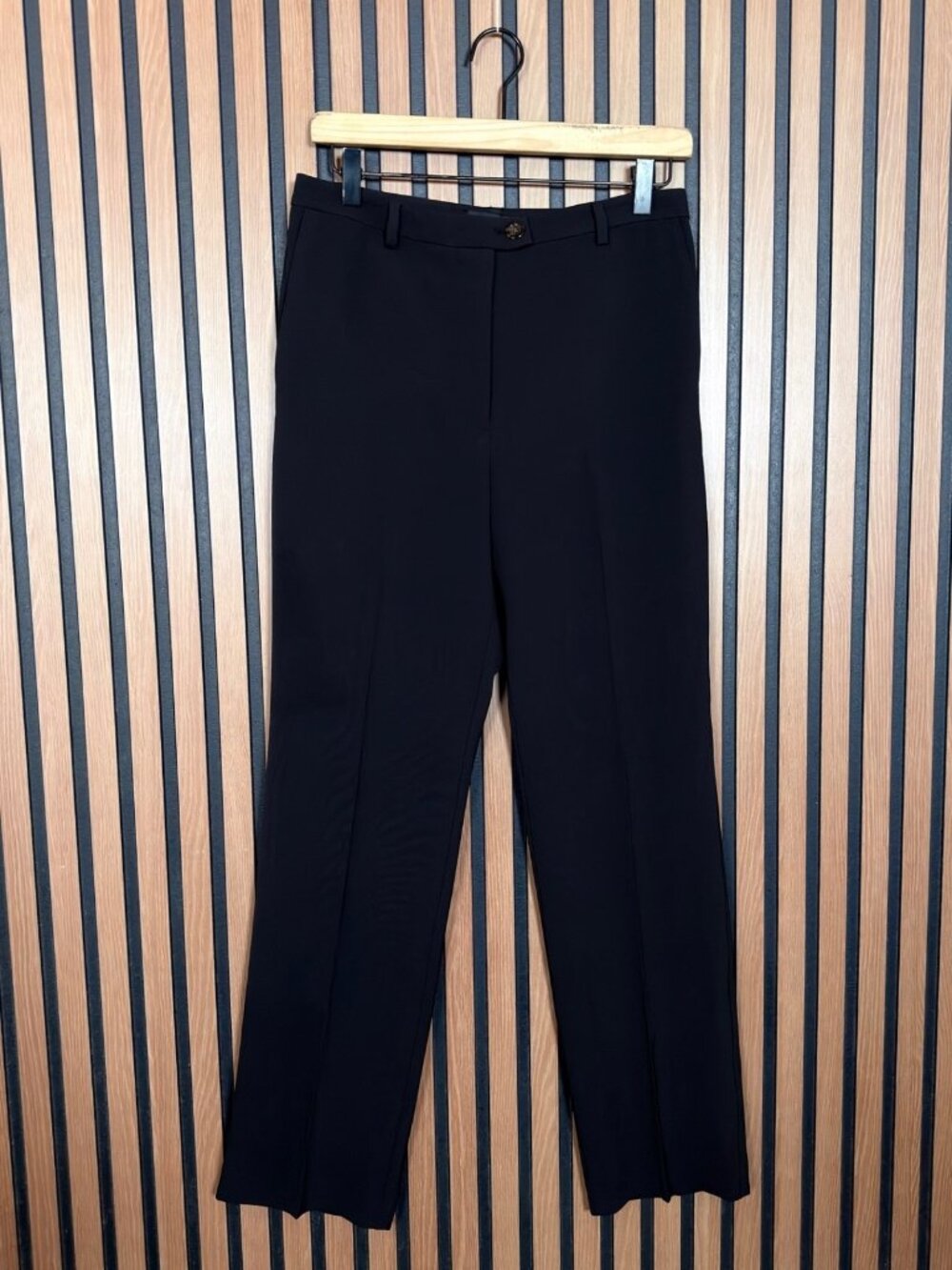 New Ann Taylor Pants 4P Womens Black Flat Front Trousers Stretch Trousers
